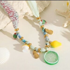 Limoncello Charm Necklace with Lemon, Lime & Pineapple Charms